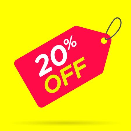 Discount label, tag. 20 percent off. For sales promotions. Vector illustration. Editableのイラスト素材
