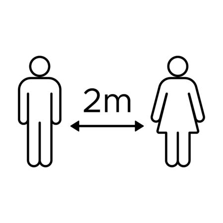 Keep social distance. Coronavirus (COVID-19) prevention. Avoid a crowd. Editable vector illustration. Icon, poster.のイラスト素材