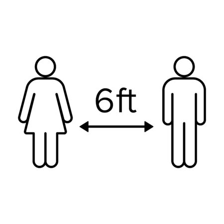 Keep social distance. Coronavirus (COVID-19) prevention. Avoid a crowd. Editable vector illustration. Icon, poster.のイラスト素材