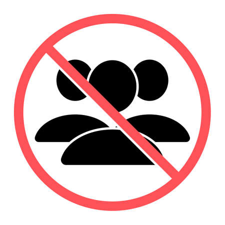 Avoid crowd. Coronavirus (COVID-19) prevention. Pixel perfect icon. Vector illustration.のイラスト素材