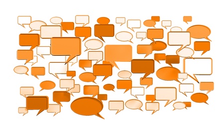 orange conversation icons 3D can use for any graphic design, printing , art & web design. etc.の写真素材