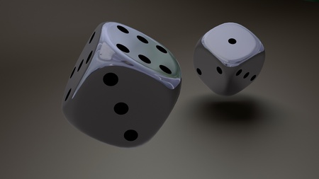 sliver dice closeupの写真素材