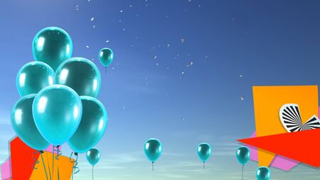 balloon in the skyの写真素材