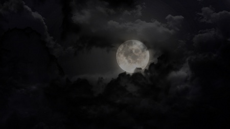 the beauty moon in the night skyの写真素材