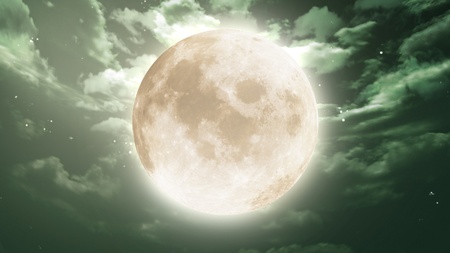 the beauty moon in the night skyの写真素材