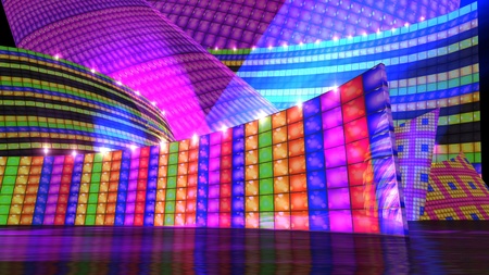 The disco stage background for virtual set