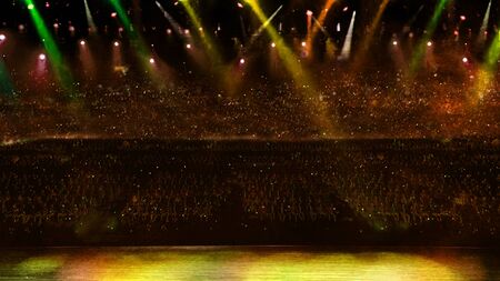 concert with yellow spotlightの写真素材