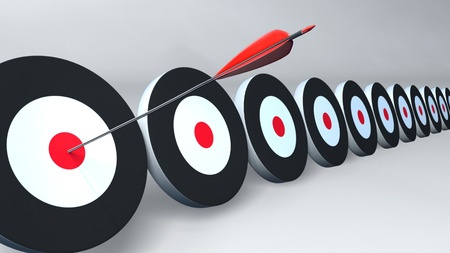 An arrows and target boards