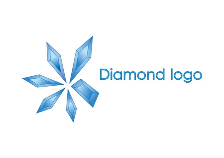 5 diamonds combine in 1 logo design of illustration のイラスト素材