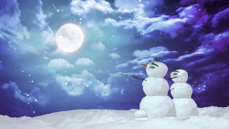 Snowman Couple can use for Christmas and winter concept  の写真素材