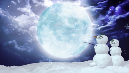 Snowman Couple can use for Christmas and winter concept  の写真素材