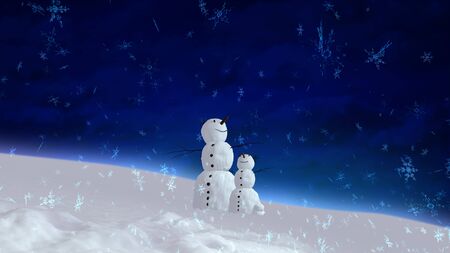 The background of snowflake falling for Christmas themeの写真素材