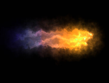 The orbit of meteor with fire dust tailの写真素材