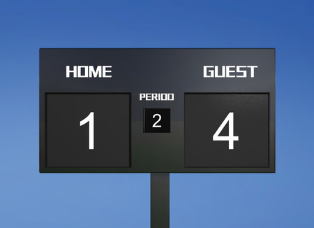 soccer match scoreboard display the goal result の写真素材