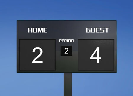 soccer match scoreboard display the goal result の写真素材