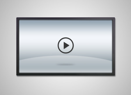 play icon is showing on the monitor display, it is representing the selection of entertainment application
の写真素材
