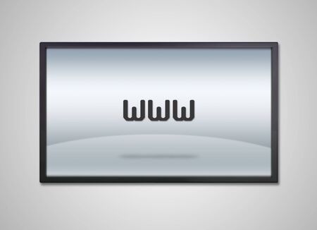 world wide web icon is showing on the monitor display, it is representing the selection of browse application
の写真素材