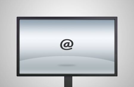 email icon is showing on the monitor display, it is representing the selection of applicatioの写真素材