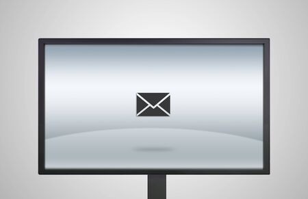 email icon is showing on the monitor display, it is representing the selection of applicatioの写真素材