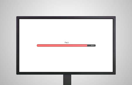 the monitor display show with color bar line representing the process of loadingの写真素材
