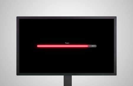 the monitor display show with color bar line representing the process of loadingの写真素材