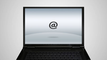 email icon is showing on the monitor display, it is representing the selection of applicatioの写真素材