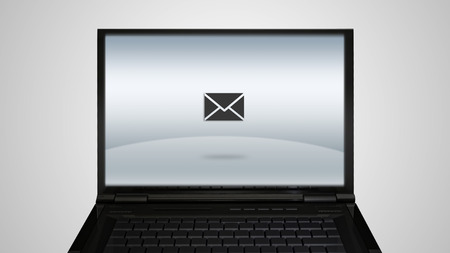 email icon is showing on the monitor display, it is representing the selection of applicatioの写真素材