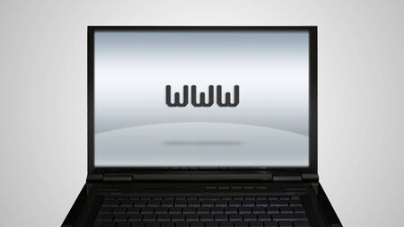 world wide web icon is showing on the monitor display, it is representing the selection of browse application
の写真素材