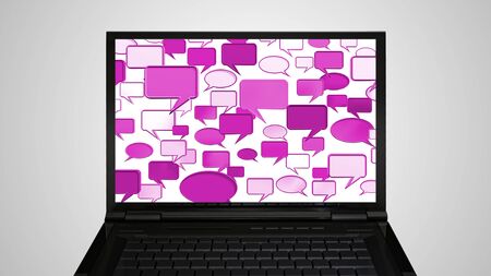 conversation icon is on the monitor display representing the social network concept
の写真素材