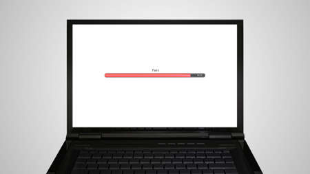 the monitor display show with color bar line representing the process of loading
の写真素材