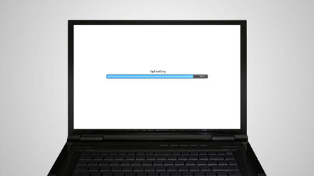 the monitor display show with color bar line representing the process of loading
の写真素材