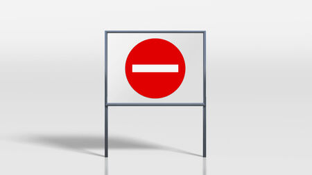 3d render of traffic signage stands no entryの写真素材
