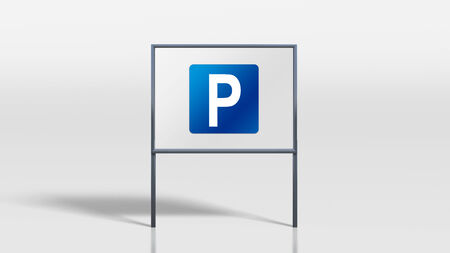 3d render of traffic signage stands parkingの写真素材