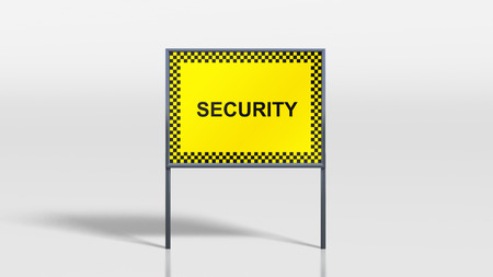 3d render of traffic signage stands securityの写真素材