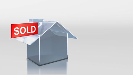 The 3D render image of investment glass house soldの写真素材