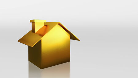 The 3D render image of investment gold houseの写真素材
