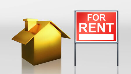 3d render of gold house for rentの写真素材