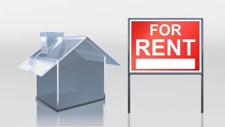 3d render of investment glass house for rentの写真素材