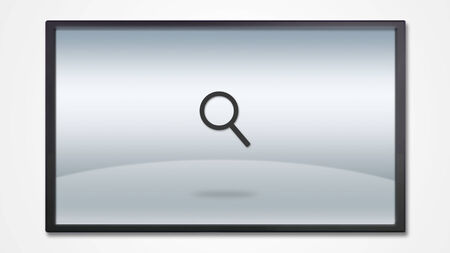screen display with search engine icon background imageの写真素材