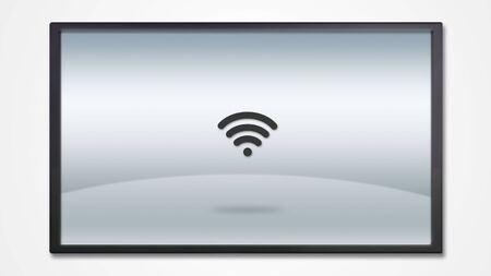 screen display with wifi icon background imageの写真素材