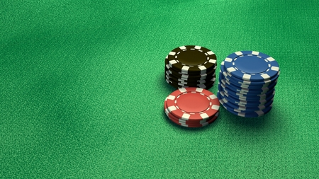 The 3d rendering of difference coloured casino chipsの写真素材