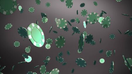 The 3d rendering of many casino chips fallingの写真素材