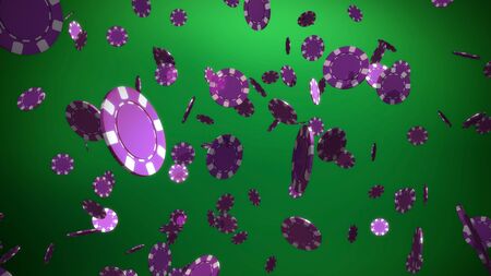 The 3d rendering of many casino chips fallingの写真素材