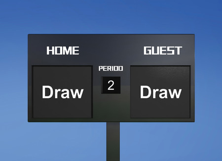 draw and draw scoreboarddisplay the goal resultの写真素材