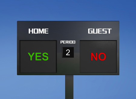 color yes no scoreboard display the goal resultの写真素材