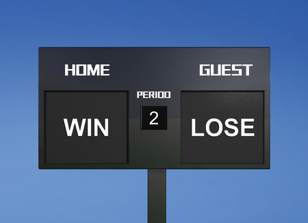 win and lose scoreboarddisplay the goal resultの写真素材