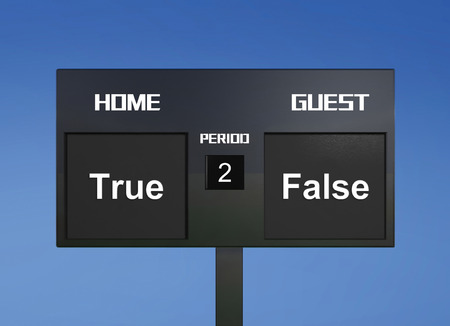 true and false scoreboard display the goal resultの写真素材