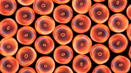 Abstract illustration of cells in mitosis and multiplication of cells for beauty and biology concept