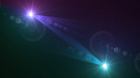 purple and green color twin lens flare  special effectの写真素材