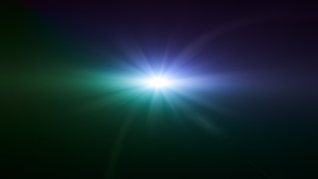 space star flare blue and green color lens flare special effectの写真素材